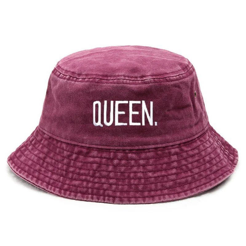 Bucket Hat Cotton - Topi Bucket Vintage Queen Washed Custom,