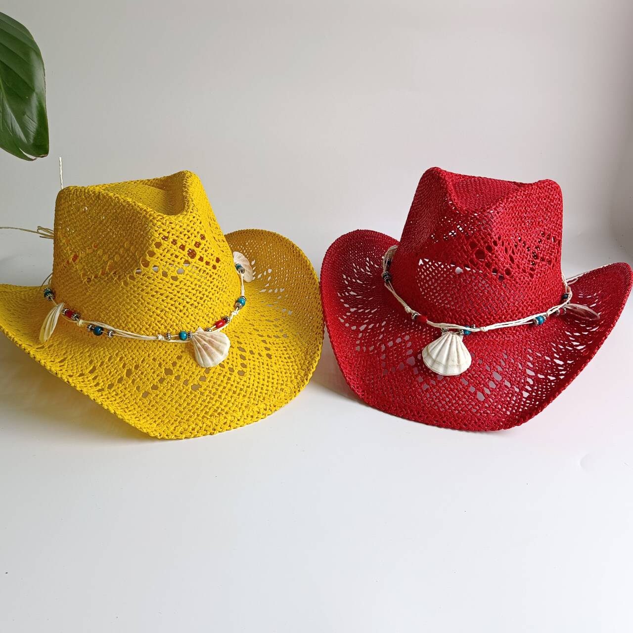Cowboy Hat Straw - Topi Jerami Koboi Kuning Cerah untuk