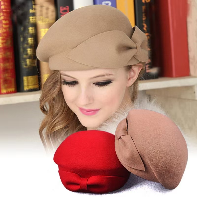 Beret French Wool - Topi Beret Wol Vintage Hangat Musim