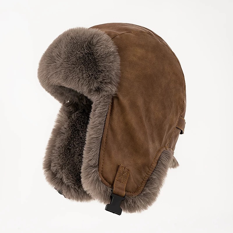 1 buah topi kulit retro musim  - Trapper Hat Ear Flap ulasan dan harga