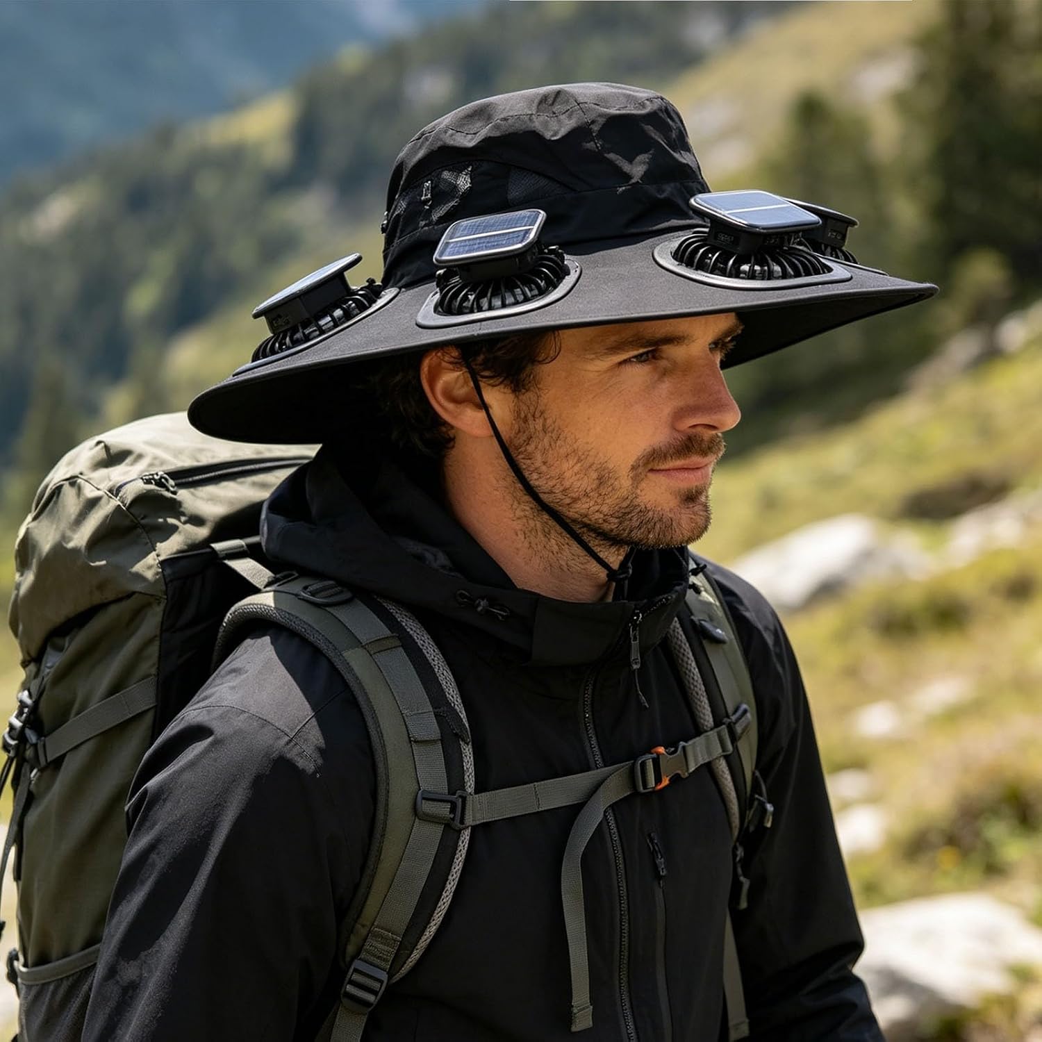 Topi Kipas Tenaga Surya Hot 6  - Visor Sun Hat ulasan dan harga