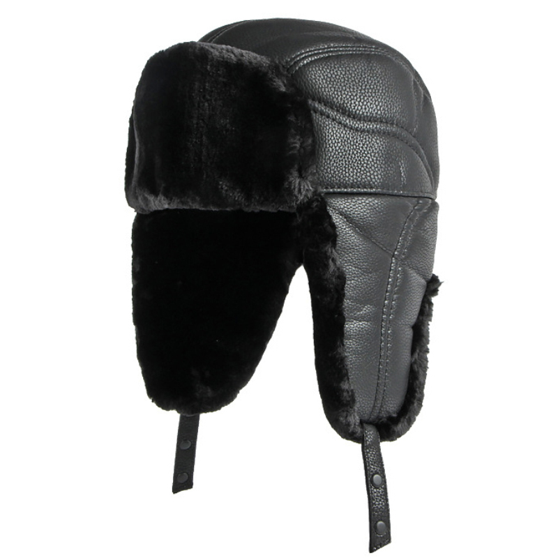 HT4002 Baru Kulit PU Topi Rusi - Trapper Hat Ear Flap ulasan dan harga