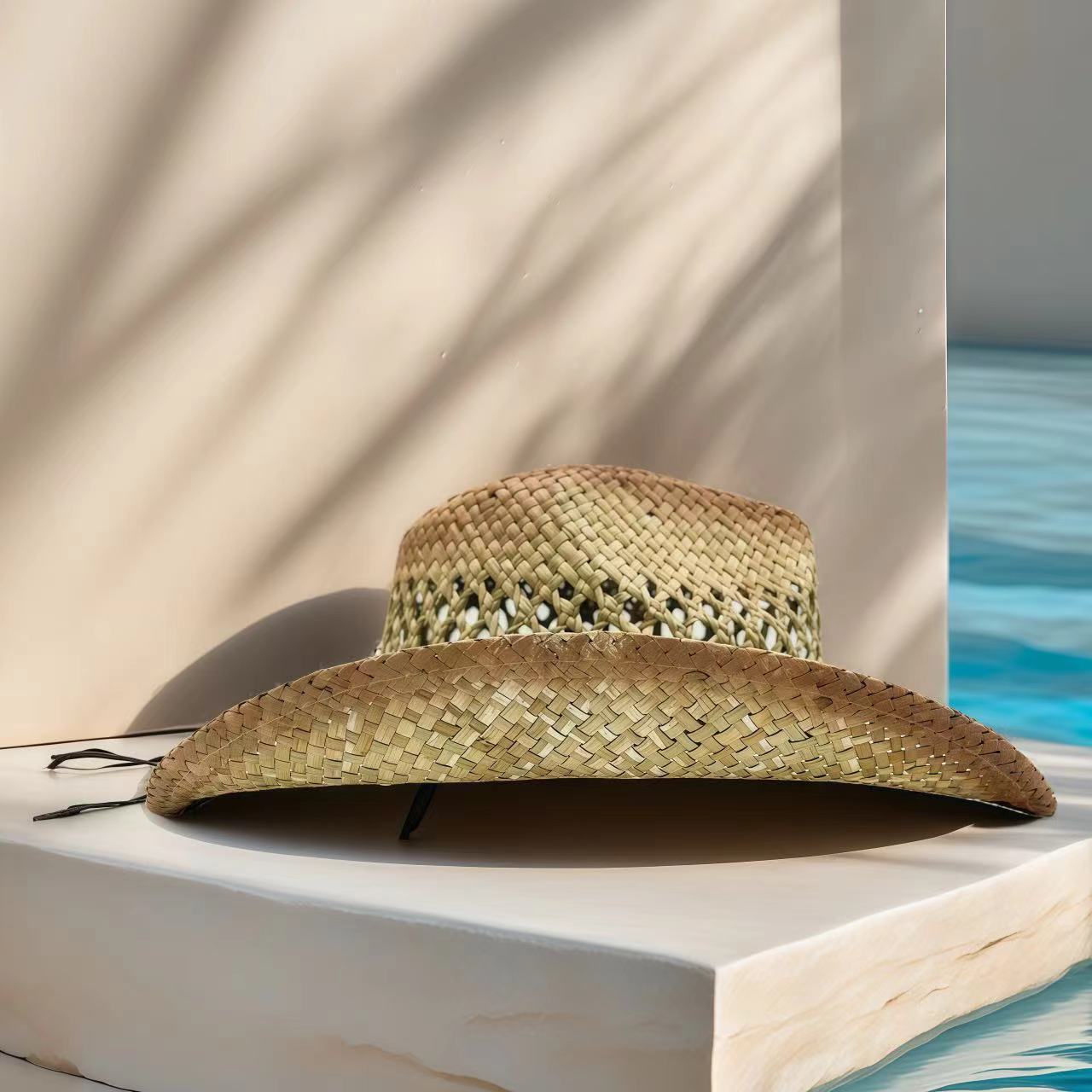 Topi Koboi Berhias Berlian Imi - Cowboy Hat Straw ulasan dan harga